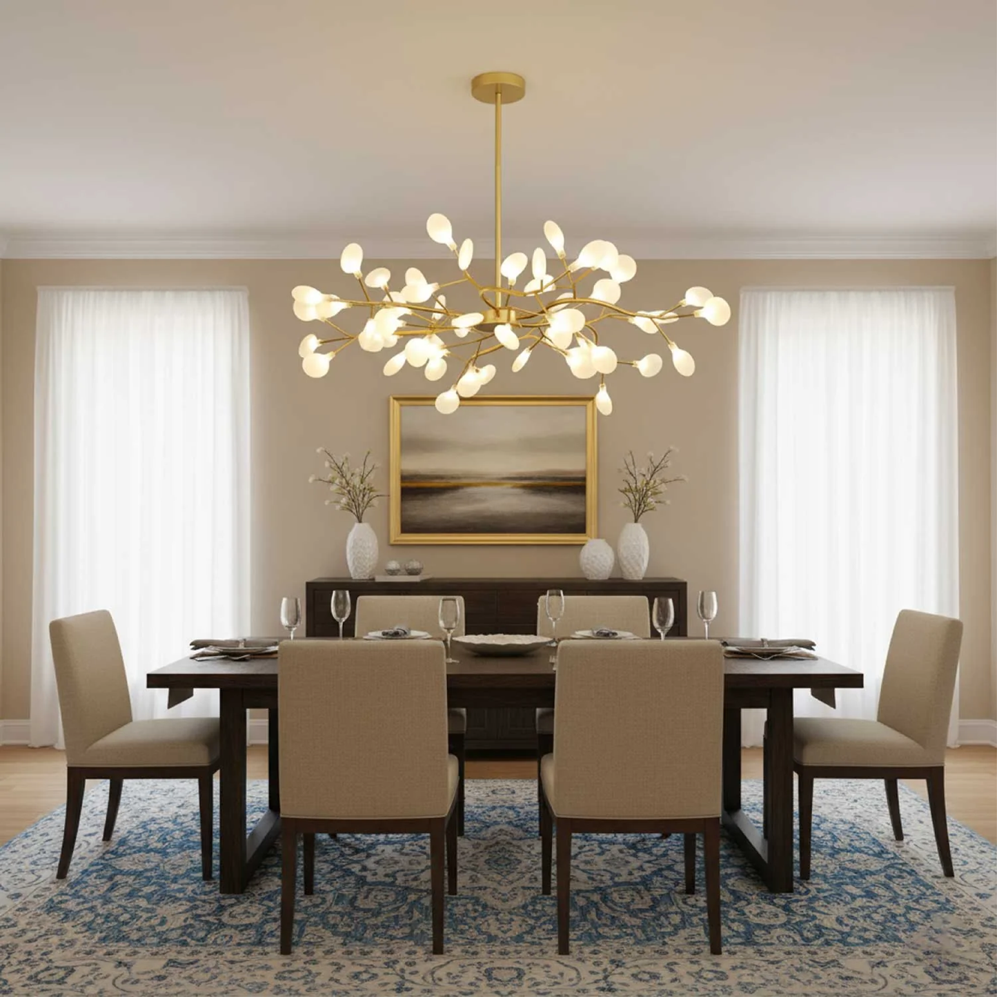 Firefly LED Kroonluchter G4 LED 3000K Zwart/Wit Eettafel Verlichting Modern Design Plafondlamp Grote Ruimte