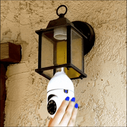 Beveiligingscamera Ledlamp met 360° Panorama Nachtzicht WiFi Bewaking Smart Home Draadloos Binnen Beveiliging