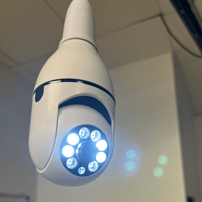 Beveiligingscamera Ledlamp met 360° Panorama Nachtzicht WiFi Bewaking Smart Home Draadloos Binnen Beveiliging