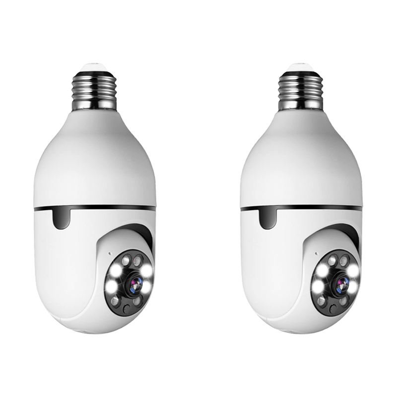 Beveiligingscamera Ledlamp met 360° Panorama Nachtzicht WiFi Bewaking Smart Home Draadloos Binnen Beveiliging