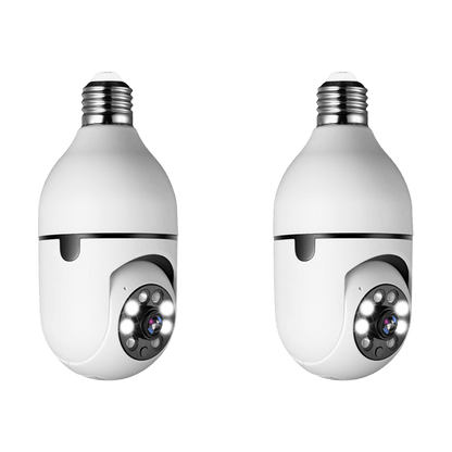 Beveiligingscamera Ledlamp met 360° Panorama Nachtzicht WiFi Bewaking Smart Home Draadloos Binnen Beveiliging