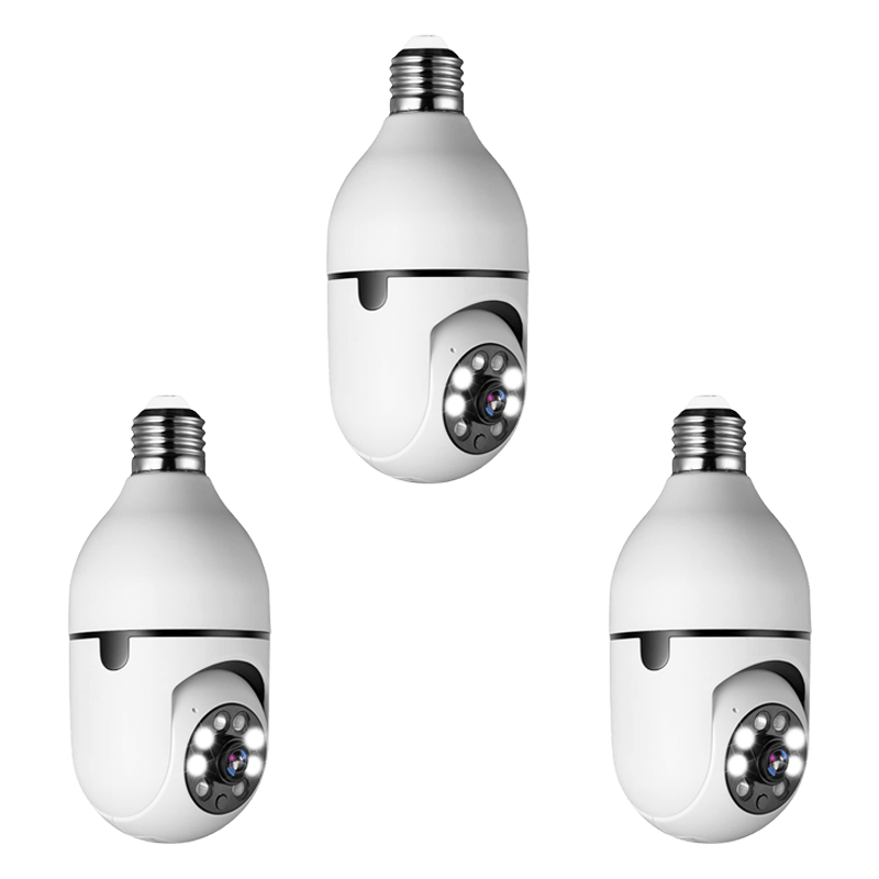 Beveiligingscamera Ledlamp met 360° Panorama Nachtzicht WiFi Bewaking Smart Home Draadloos Binnen Beveiliging