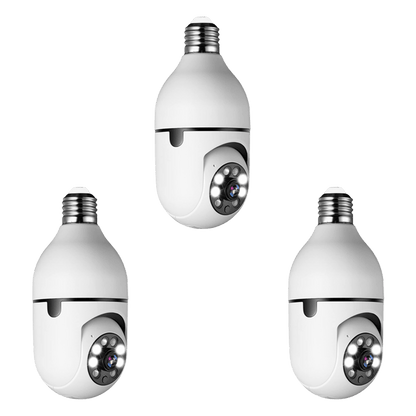 Beveiligingscamera Ledlamp met 360° Panorama Nachtzicht WiFi Bewaking Smart Home Draadloos Binnen Beveiliging