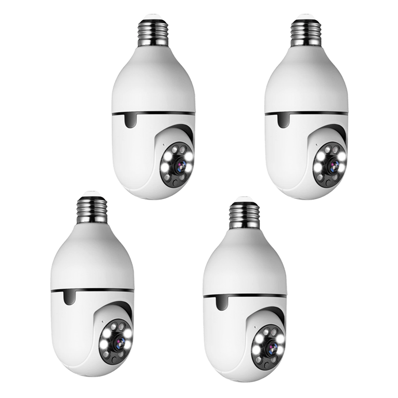 Beveiligingscamera Ledlamp met 360° Panorama Nachtzicht WiFi Bewaking Smart Home Draadloos Binnen Beveiliging