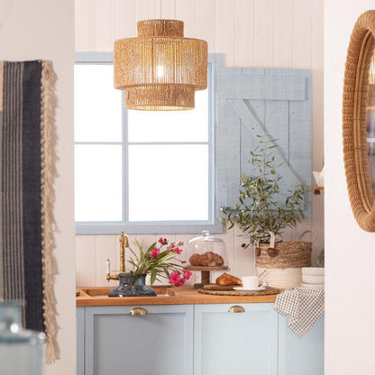 Rotan Hanglamp Ø 40cm Gevlochten Raffia E27 Natuurlijk Design