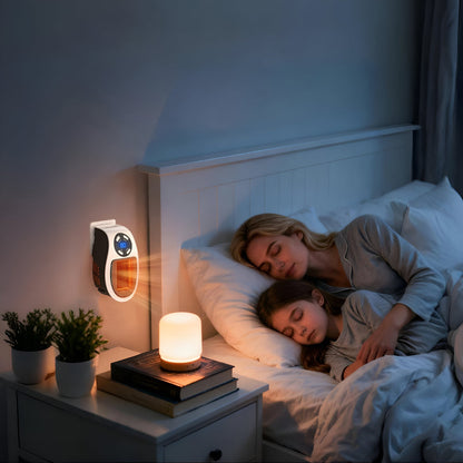 Mini Keramische Kachel voor Stopcontact 350W Snelverwarming Timer LED Ruimteverwarmer Energiezuinig Compact