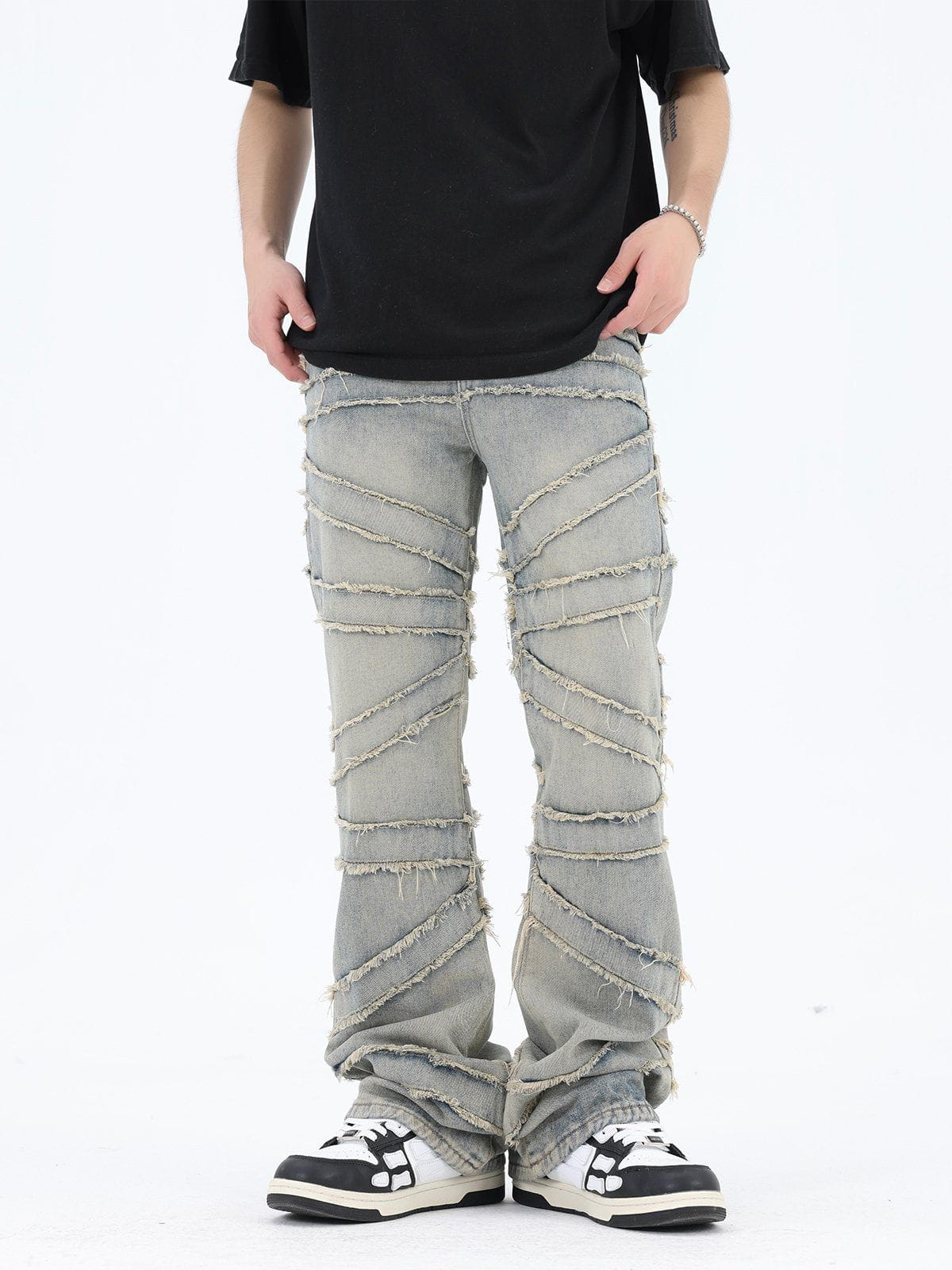 Heren Jeans Losse Pasvorm met Franjes - StudioMarella