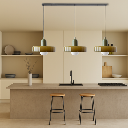 3-kops Bauhaus hanglamp glas G9 warm wit eetkamer verlichting modern design plafondlamp gekleurd glas