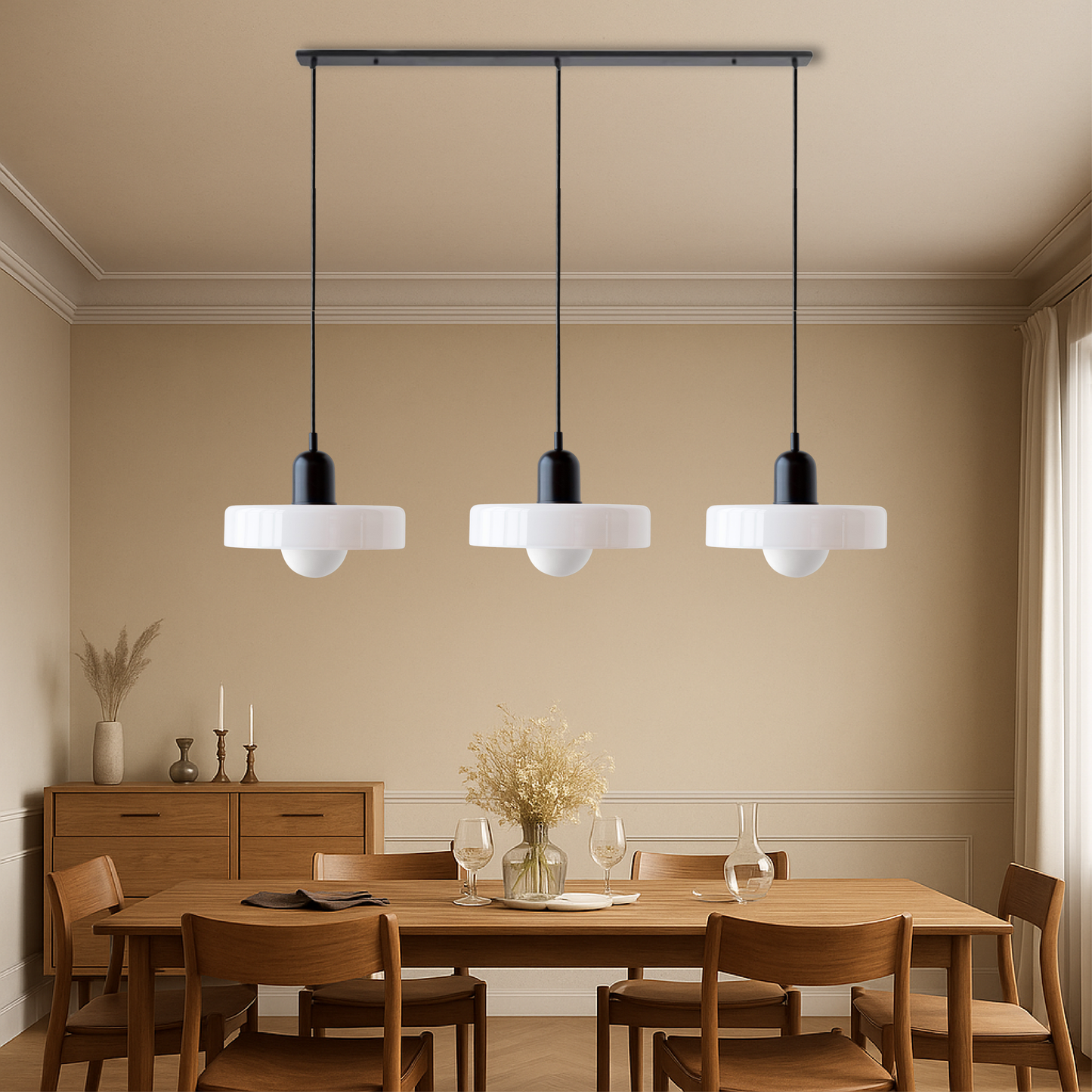 3-kops Bauhaus hanglamp glas G9 warm wit eetkamer verlichting modern design plafondlamp gekleurd glas