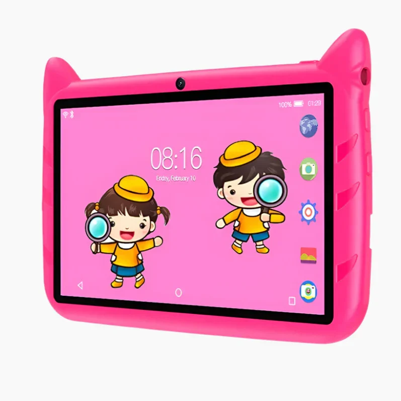 Kindertablet 7 Inch Android 13 Quad-Core WiFi 4GB RAM 64GB Opslag Uitbreidbaar Educatieve Apps Dual Camera Kids Tablet