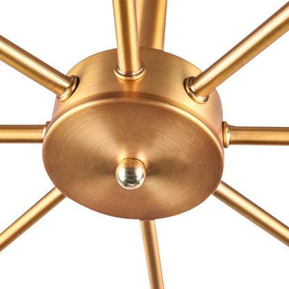 Moderne sputnik plafondlamp met 8 armen in zwart messing chroom of nikkel – semi flush design 60 cm