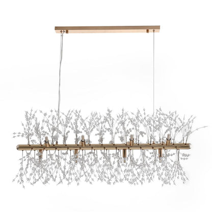 Luxe lineaire kristallen hanglamp met 12 lichtpunten in goud of chroom – moderne eilandverlichting 92 cm