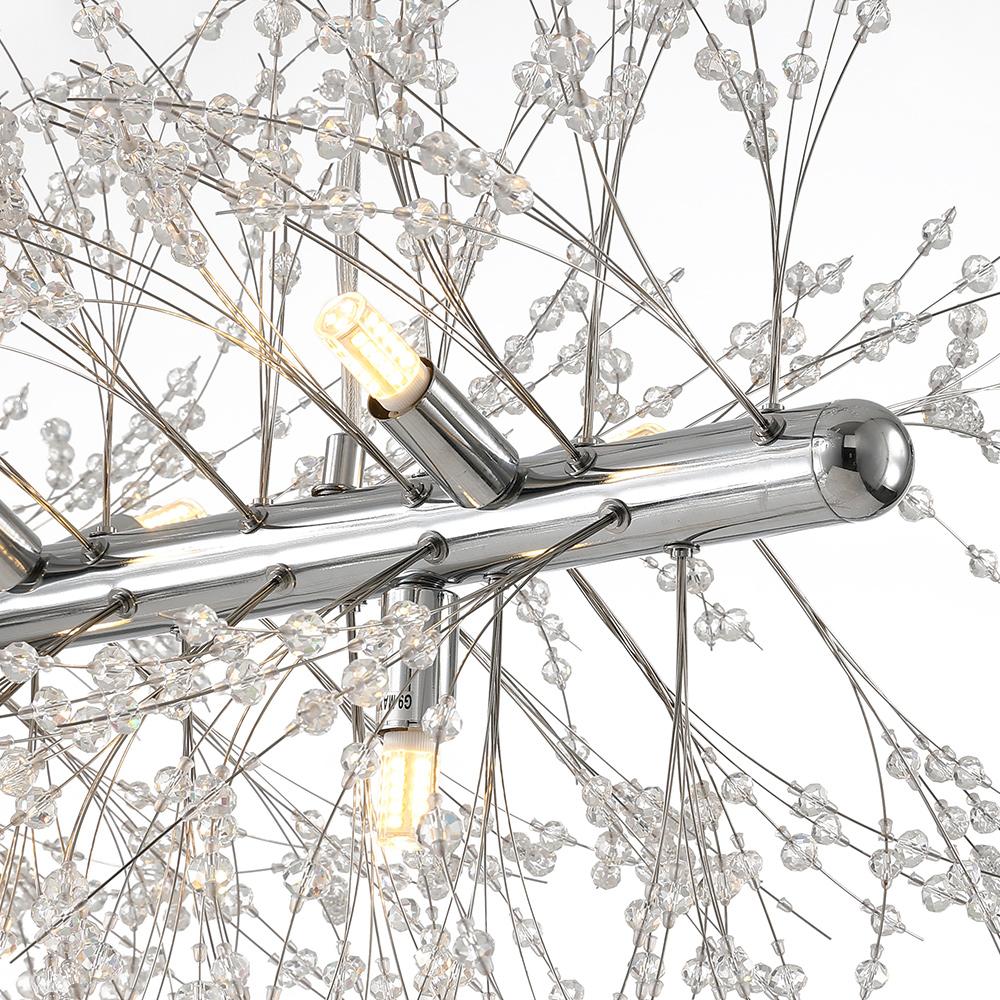 Luxe lineaire kristallen hanglamp met 12 lichtpunten in goud of chroom – moderne eilandverlichting 92 cm