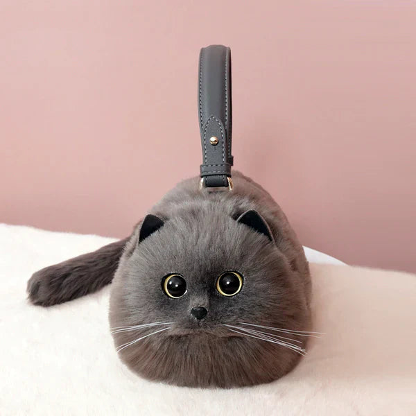 KittenBag | Realistische kattentas voor vrouwen in de kleur Zwart voor dames in stijl geschikt voor alle seizoenen.