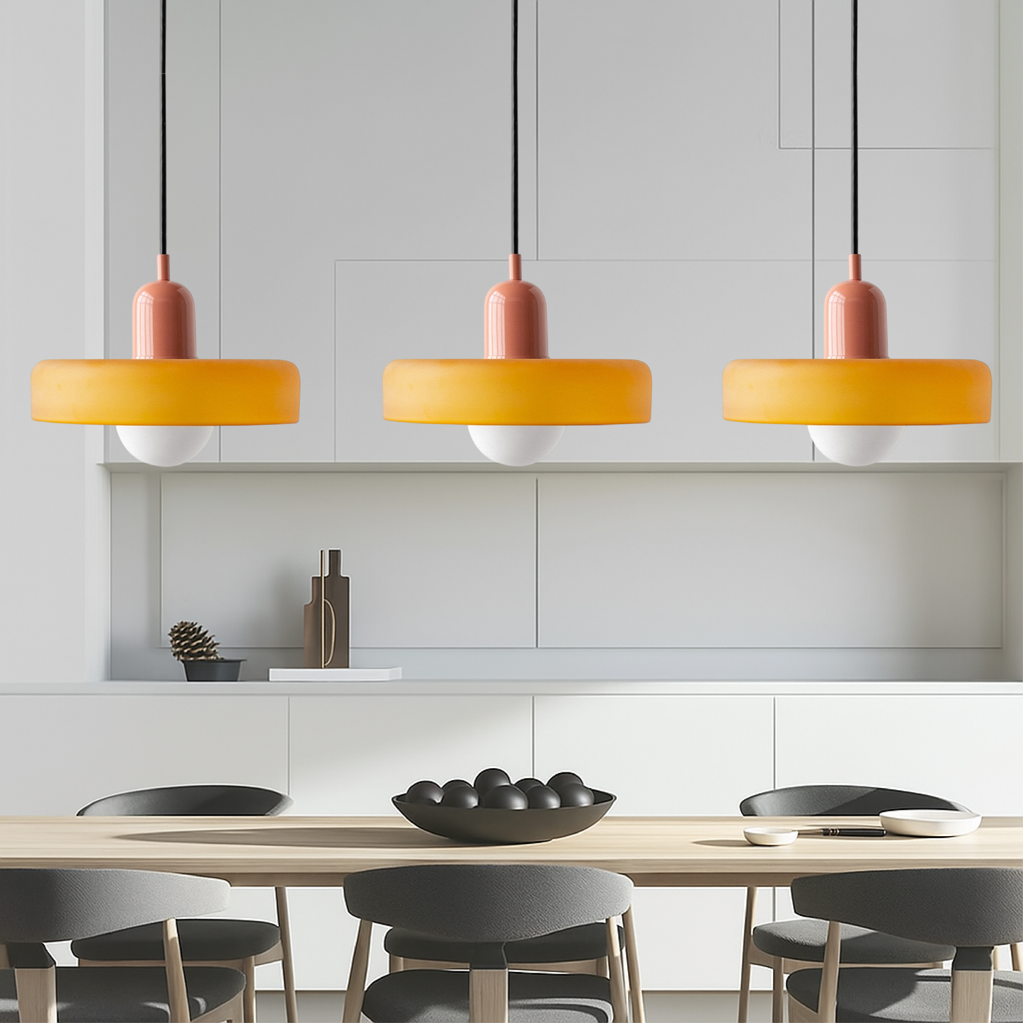 3-kops Bauhaus hanglamp glas G9 warm wit eetkamer verlichting modern design plafondlamp gekleurd glas