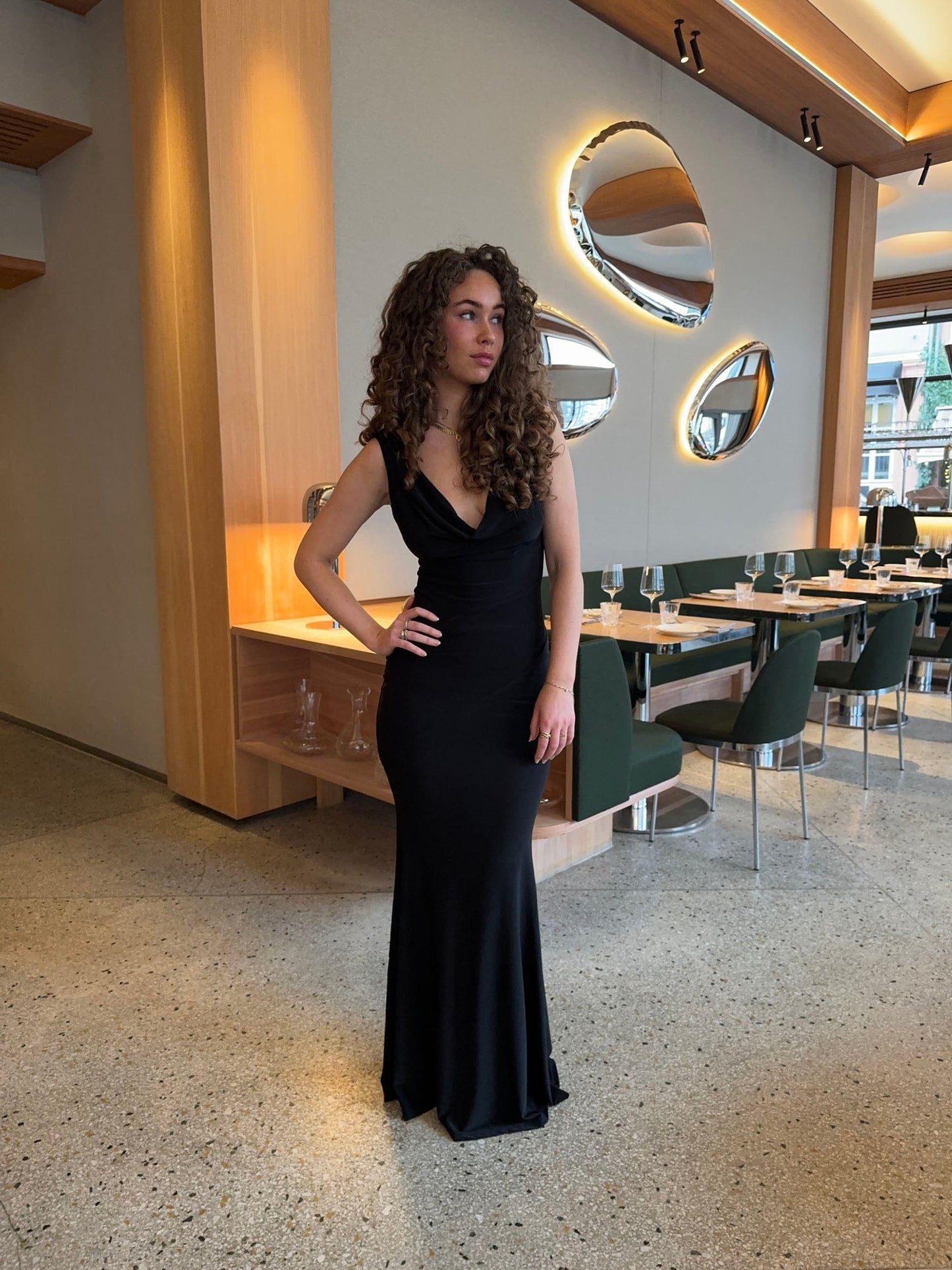 Mouwloze Maxi-Jurk V-Hals Feestelijke Avondjurk - StudioMarella