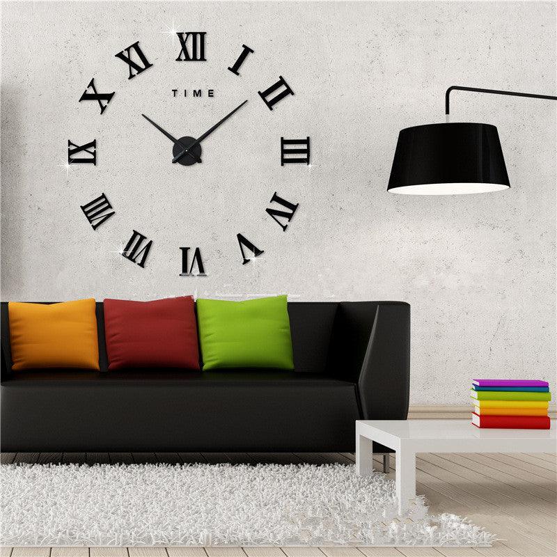 Wandklok Romeinse Cijfers Spiegelafwerking Geometrisch Ontwerp 50-120cm