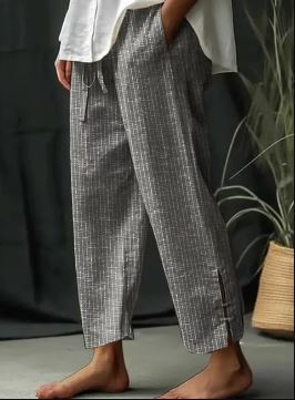 Streepjes Broek voor Vrouw Elegante Klassieke Stijl
