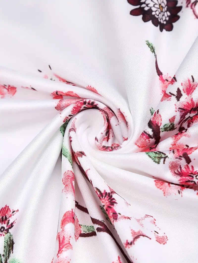 Vrouwenzomerjurk Bloemenprint Elegante Jurk