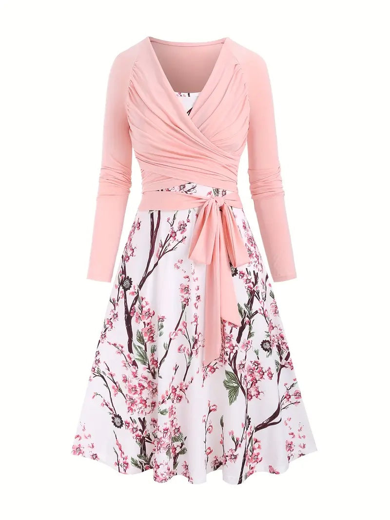 Vrouwenzomerjurk Bloemenprint Elegante Jurk