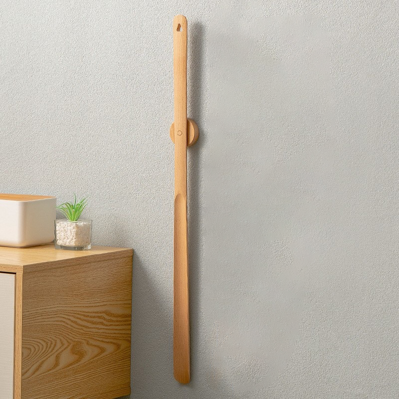 Kolbein – Houten Schoenaantrekker met Lange Steel en Magnetische Houder