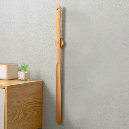Schoenlepel Lang Handvat Hout Magnetisch 55cm Ergonomisch Rug Comfort Naturel Design Duurzaam Huishouden Donning Aid Gemak