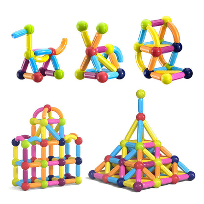 Magnetische Bouwblokken Set voor Kinderen – Educatief Speelgoed met Gekleurde Staven en Ballen voor Creatief Bouwen en Motorische Ontwikkeling vanaf 3 Jaar