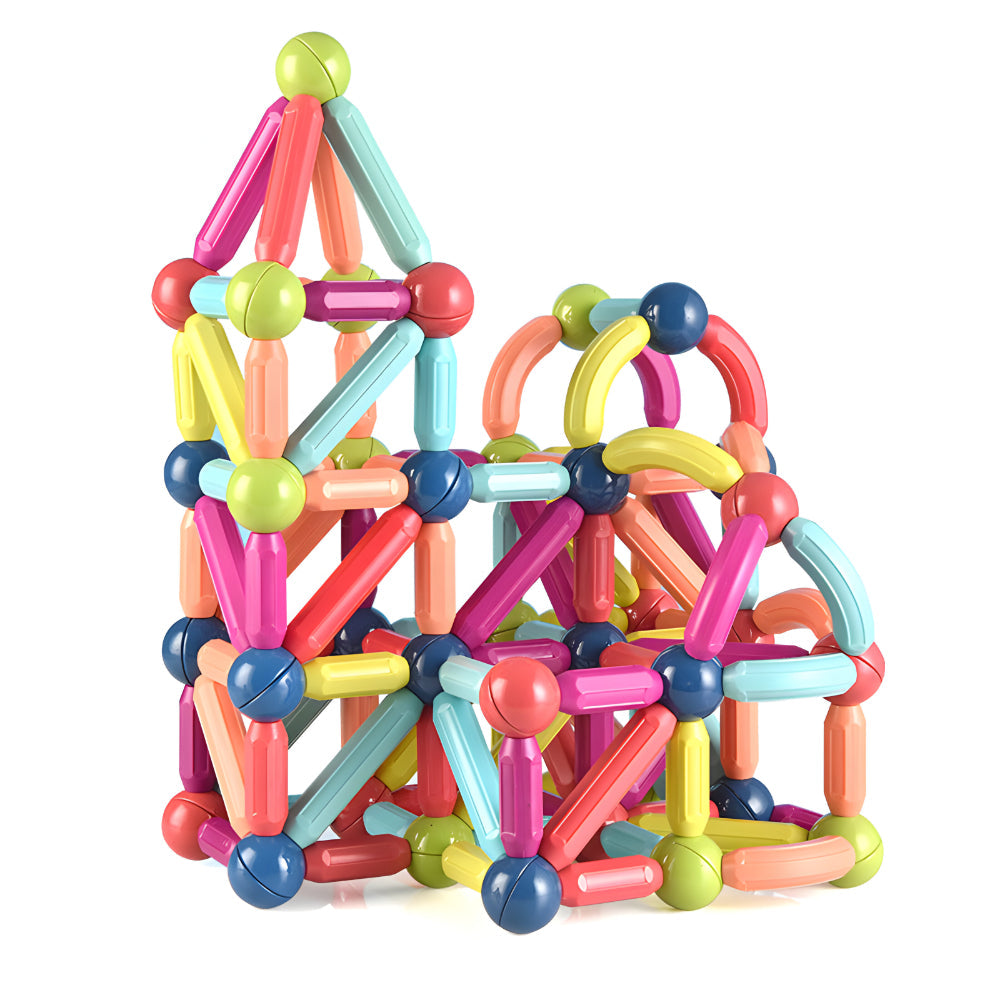 Magnetische Bouwblokken Set voor Kinderen – Educatief Speelgoed met Gekleurde Staven en Ballen voor Creatief Bouwen en Motorische Ontwikkeling vanaf 3 Jaar