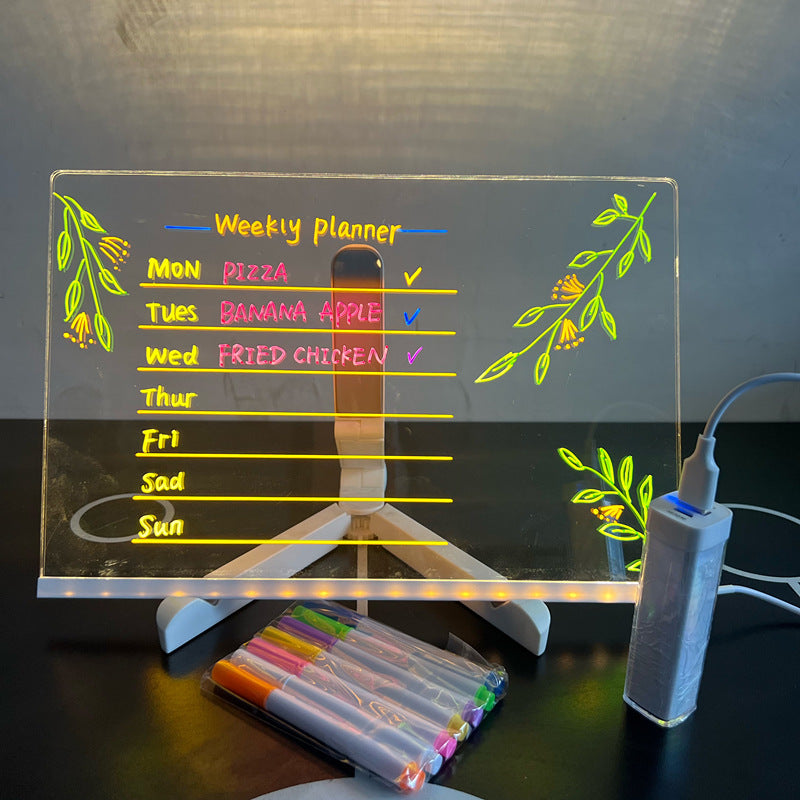 LED Schrijfbord Kinder Lichtgevend Tekenbord USB 20x20cm Met Markers