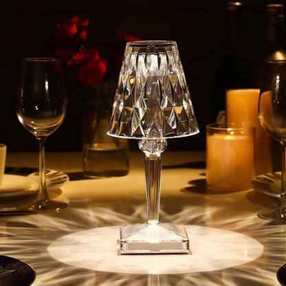 Tafellamp Kristal Dimbaar Touch 3 Standen Oplaadbaar Design