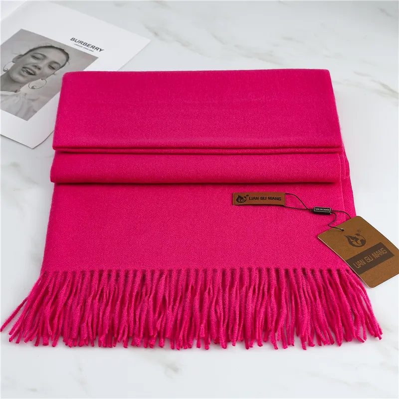 Kasjmier Sjaal voor Dames met Klassieke Franje 190×68cm | Zachte Winter Accessoire voor Warmte en Elegantie