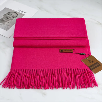 Kasjmier Sjaal voor Dames met Klassieke Franje 190×68cm | Zachte Winter Accessoire voor Warmte en Elegantie