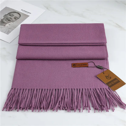 Kasjmier Sjaal voor Dames met Klassieke Franje 190×68cm | Zachte Winter Accessoire voor Warmte en Elegantie