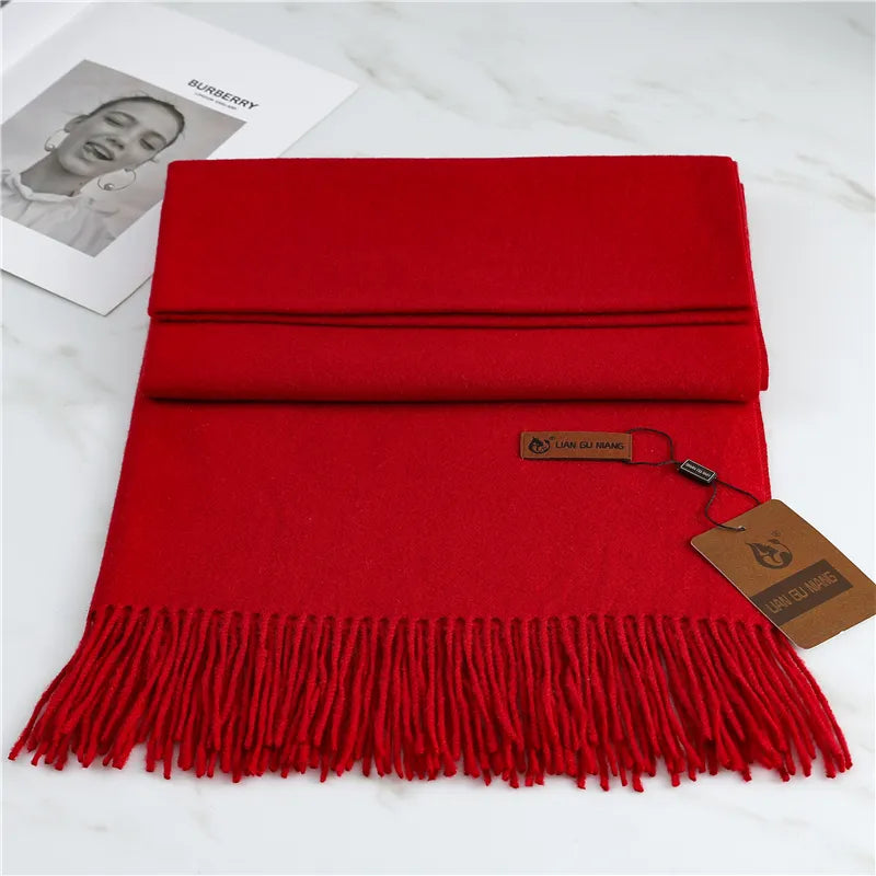 Kasjmier Sjaal voor Dames met Klassieke Franje 190×68cm | Zachte Winter Accessoire voor Warmte en Elegantie