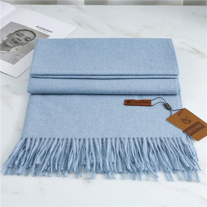 Kasjmier Sjaal voor Dames met Klassieke Franje 190×68cm | Zachte Winter Accessoire voor Warmte en Elegantie