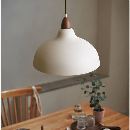 Scandinavische hanglamp hout metaal beige eetkamer keuken verlichting modern minimalistisch design E27 LED verstelbaar