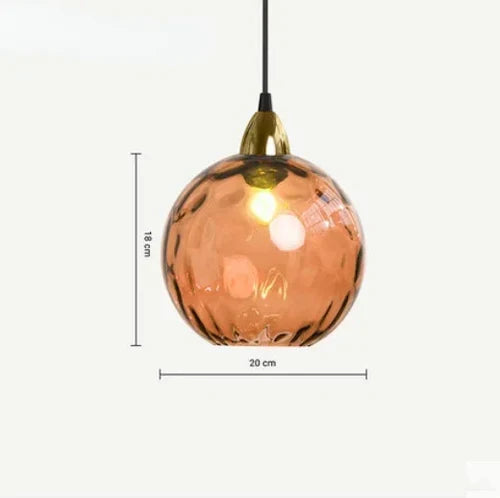 Glazen Bol Hanglamp met Gekleurde Glaskap voor Eetkamer Woonkamer