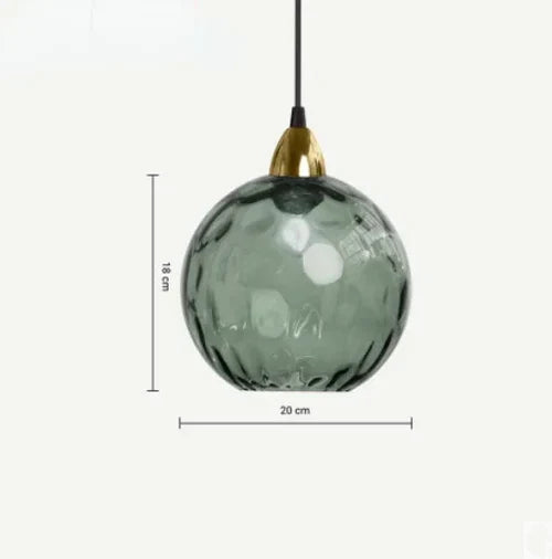 Glazen Bol Hanglamp met Gekleurde Glaskap voor Eetkamer Woonkamer