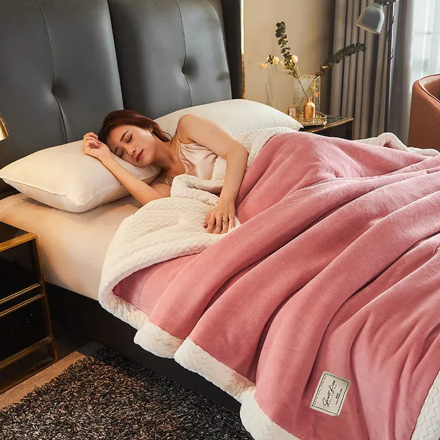 Zachte Fleece Plaid Winterdeken Dubbel Tweepersoons Warmtedeken Bankdeken