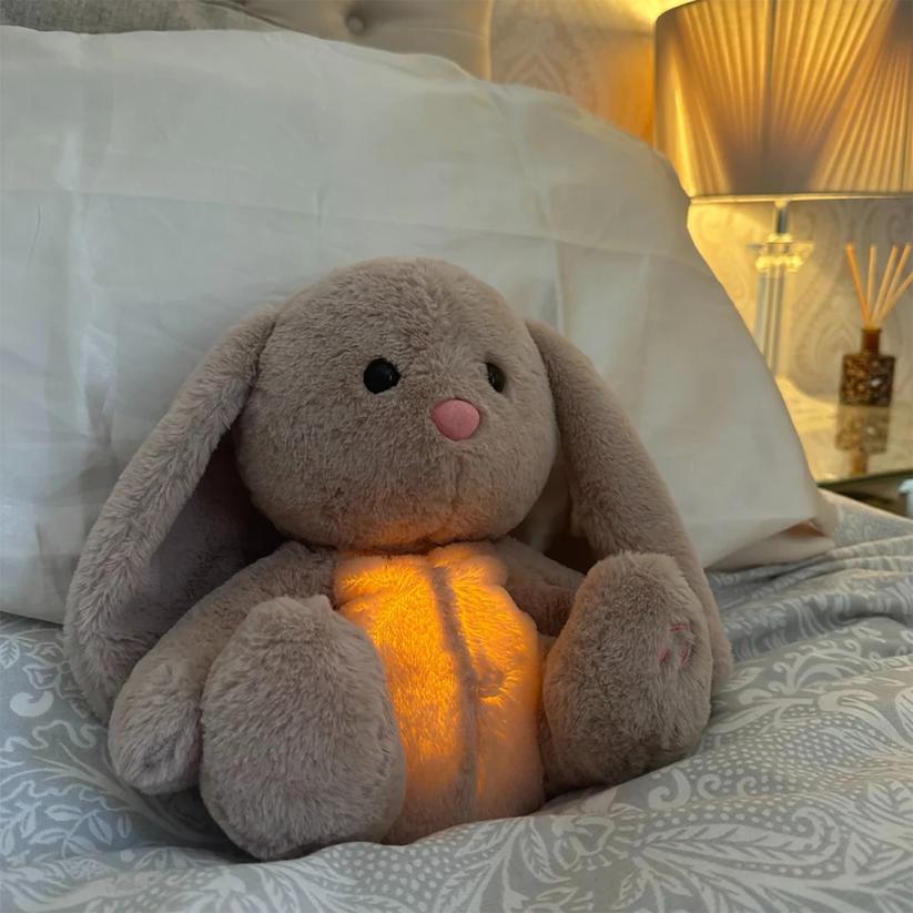 Ademende Knuffel met Zacht Licht en Rustgevende Beweging voor Kinderen