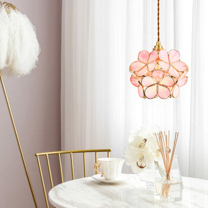Floyem Flower Hanglamp Glas Messing Goud E27 Eettafel Slaapkamer Vintage Design Hanglamp Bloemvorm