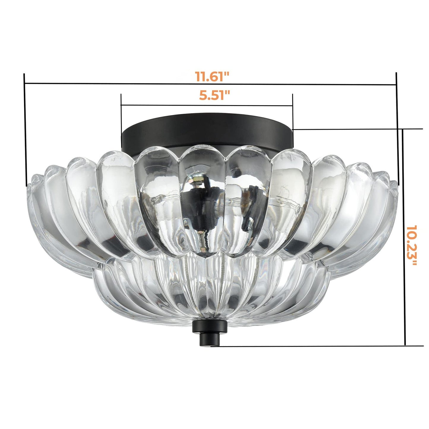 Retro Plafondlamp van Glas – Amberkleurig of Helder – Nostalgische Sfeerverlichting voor Keuken Woonkamer Eetkamer – Vintage Design – E27 Fitting
