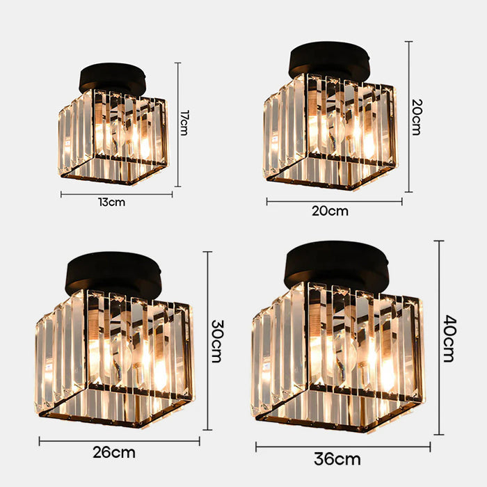 Kilon plafondlamp kristal kubus messing plafond hal woonkamer slaapkamer moderne verlichting compact