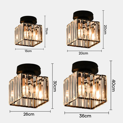 Kilon plafondlamp kristal kubus messing plafond hal woonkamer slaapkamer moderne verlichting compact