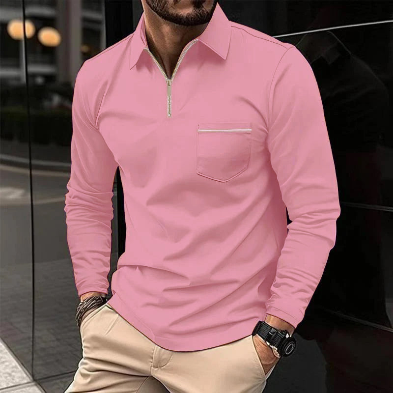 Heren Polo Shirt Lange Mouw Klassiek Design