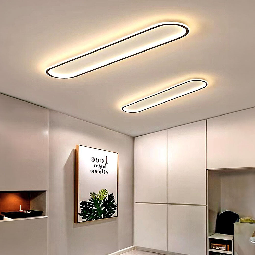 LED plafondlamp langwerpig zwart wit gang woonkamer slaapkamer modern minimalistisch plafondverlichting