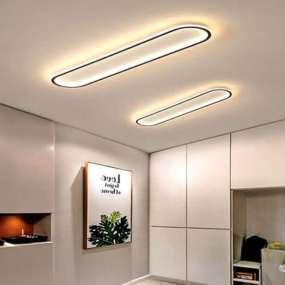 LED plafondlamp langwerpig zwart wit gang woonkamer slaapkamer modern minimalistisch plafondverlichting