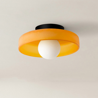 Mulon Plafondlamp en Wandlamp Glas G9 Amber Woonkamer Slaapkamer Design Verlichting Modern Rond