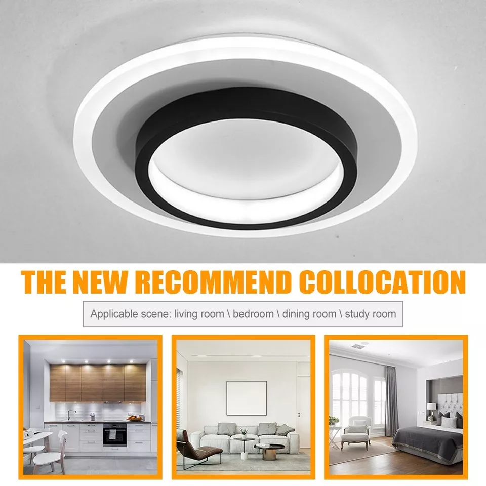LED plafondlamp rond 10W 20W zwart wit slaapkamer hal woonkamer moderne plafondverlichting lage plafondlamp