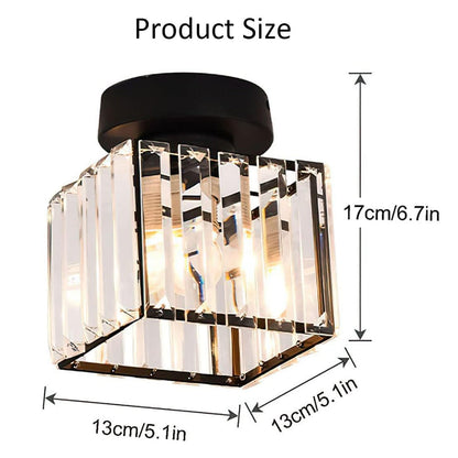 Kilon plafondlamp kristal kubus messing plafond hal woonkamer slaapkamer moderne verlichting compact